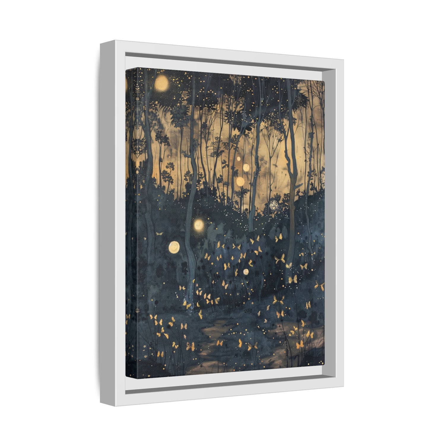 Framed Canvas - Golden Firefly Nightscape
