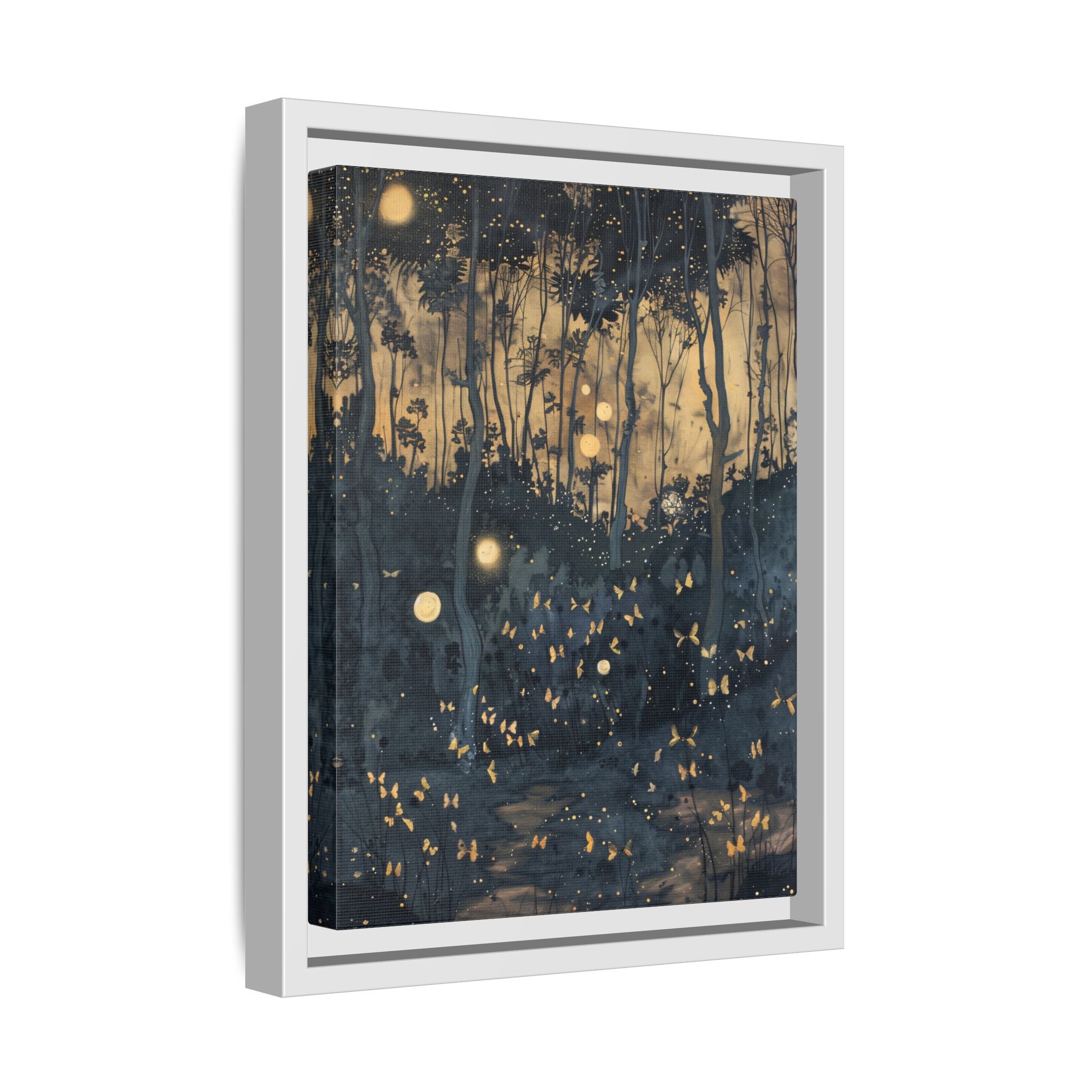 Framed Canvas - Golden Firefly Nightscape