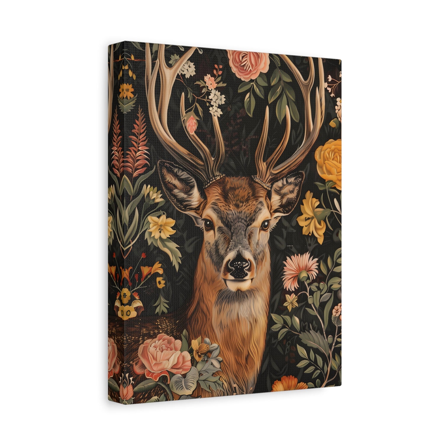 1.25" Matte Canvas - Floral Deer Majesty