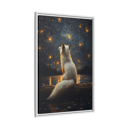 Framed Canvas - Stargazing Fox Reverie