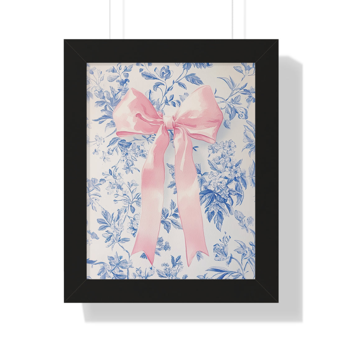 Framed Paper Print - Pink Bow Floralscape