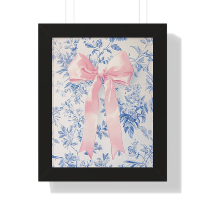Framed Paper Print - Pink Bow Floralscape
