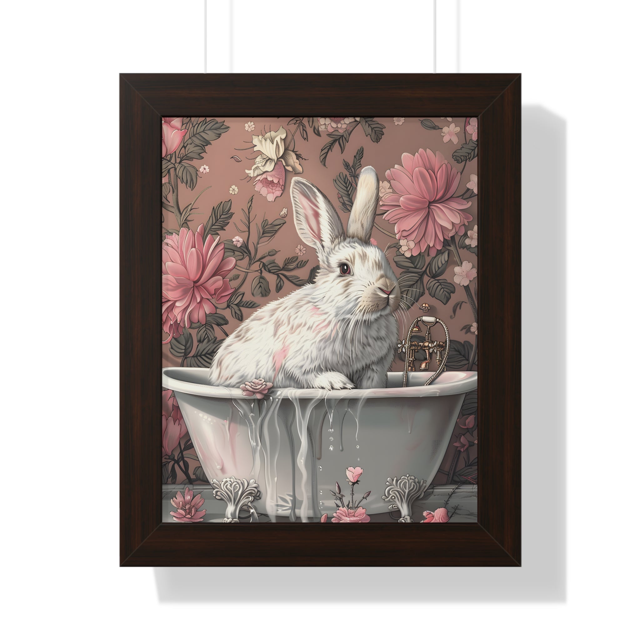 Framed Paper Print - Bathing Bunny Bloom