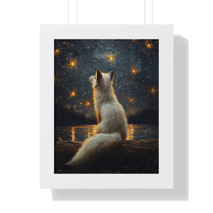 Framed Paper Print - Stargazing Fox Reverie