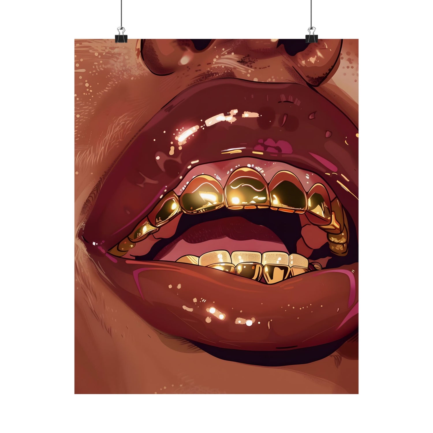 Gold Grills Glam Closeup