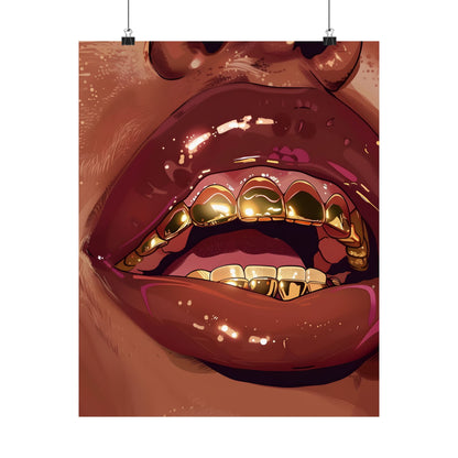 Gold Grills Glam Closeup