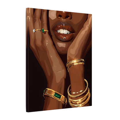 .75" Matte Canvas - Golden Emerald Beauty Portrait