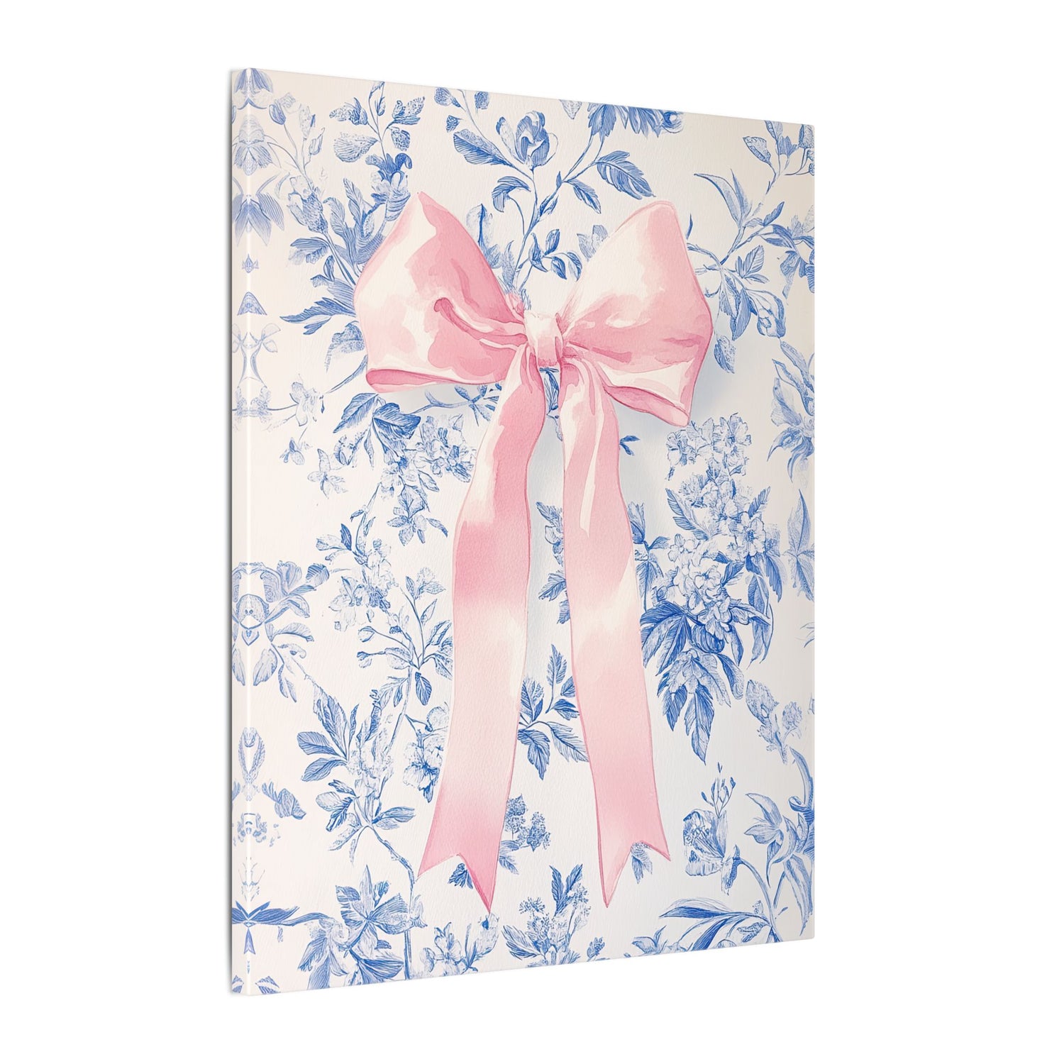 .75" Matte Canvas - Pink Bow Floralscape
