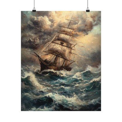 Stormy Voyage Sailing Ship