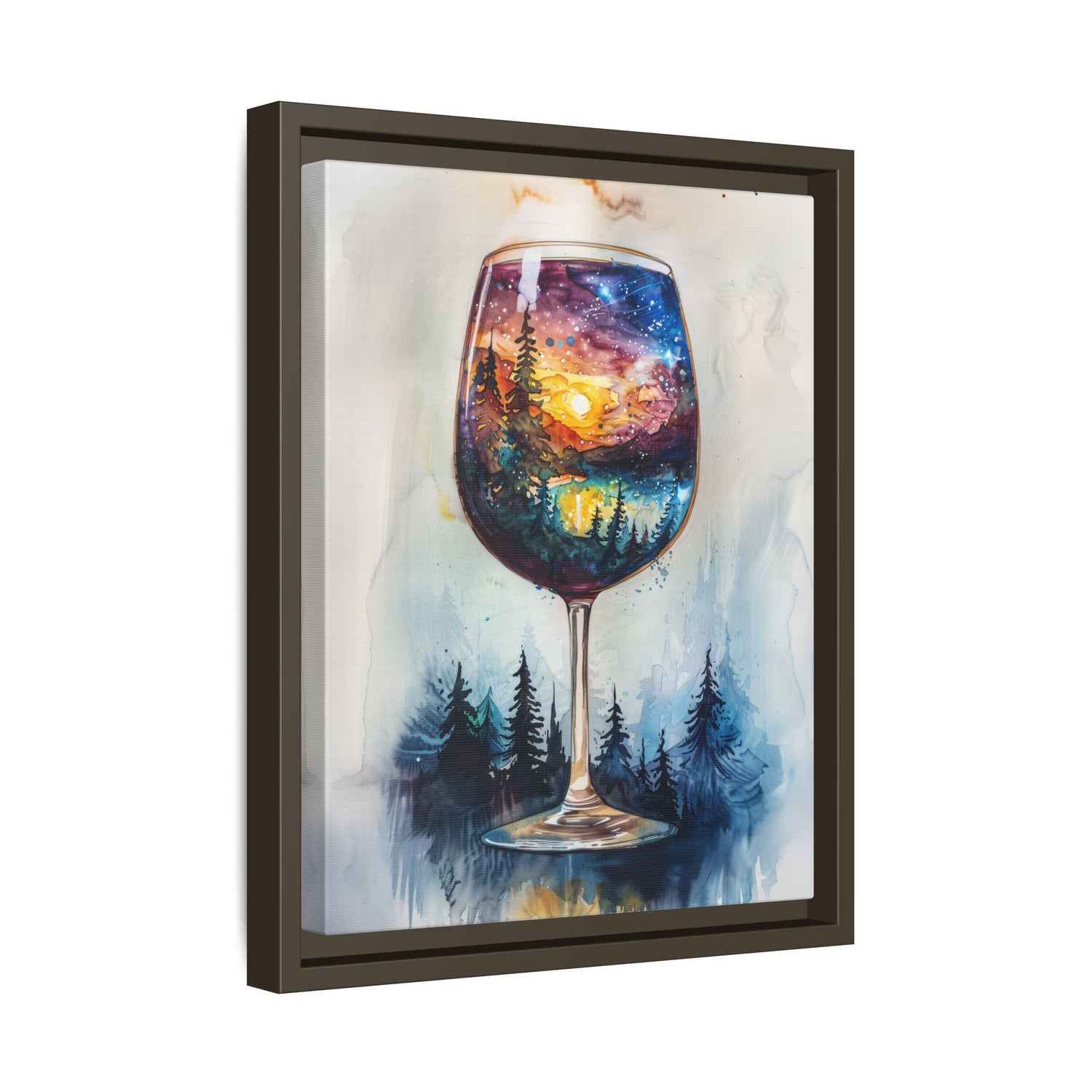 Framed Canvas - Galaxy Within the Wine Glass