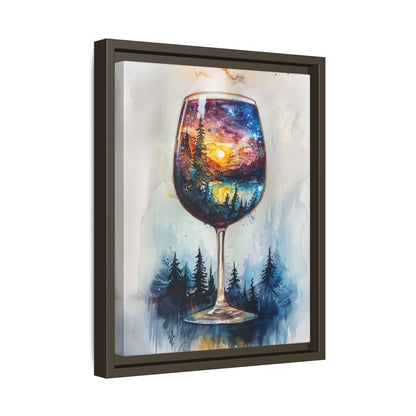 Framed Canvas - Galaxy Within the Wine Glass
