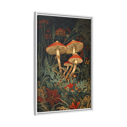 Framed Canvas - Elegant Mushroom Reverie