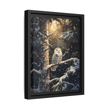 Framed Canvas - Silent Gaze Snow Owl