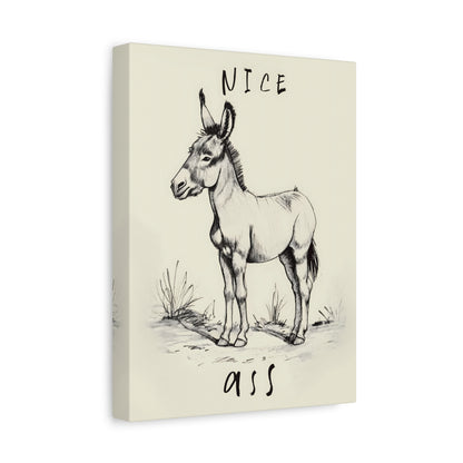 1.25" Matte Canvas - Donkey Line Art Humor