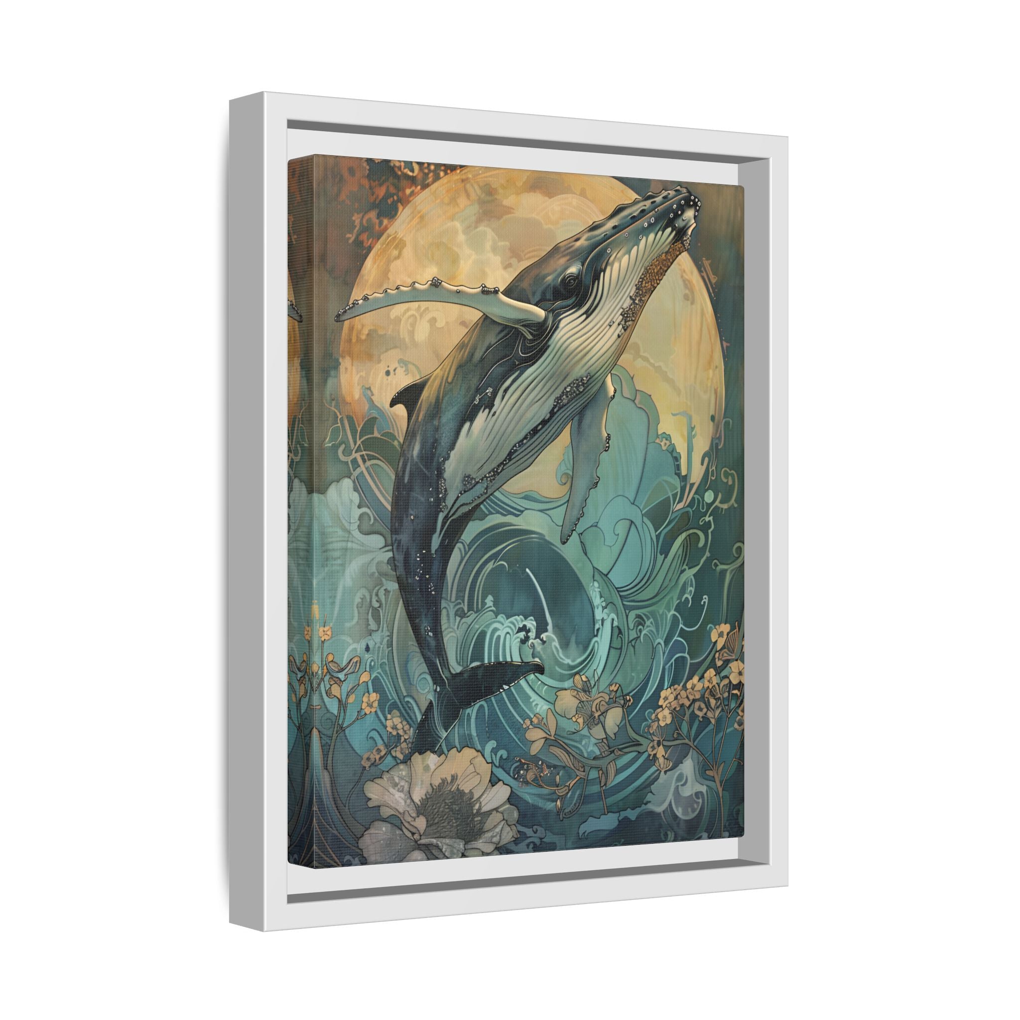 Framed Canvas - Moonrise Humpback Bloom