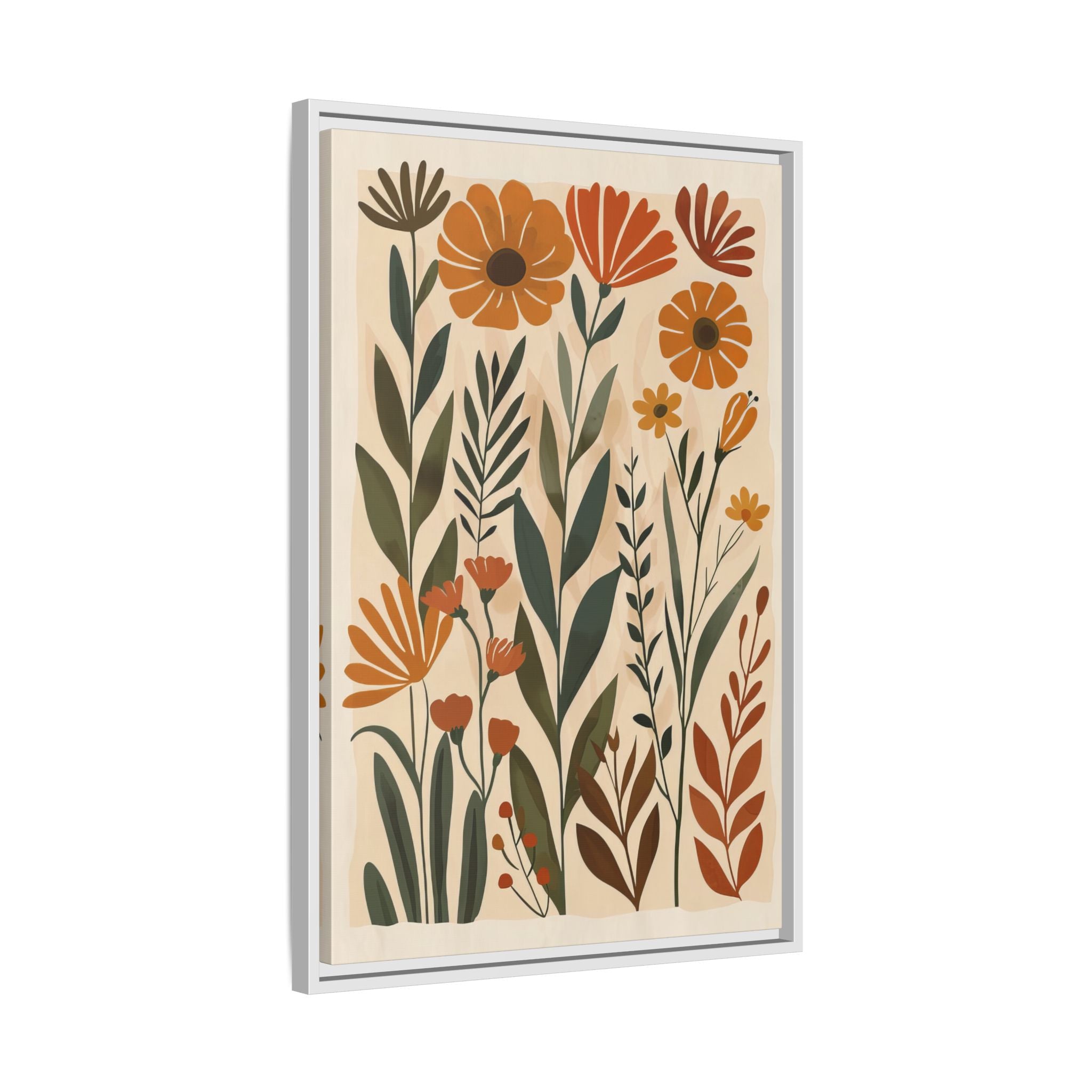 Framed Canvas - Golden Meadow Boho Blooms