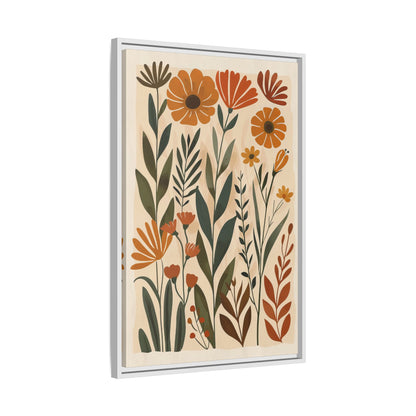 Framed Canvas - Golden Meadow Boho Blooms