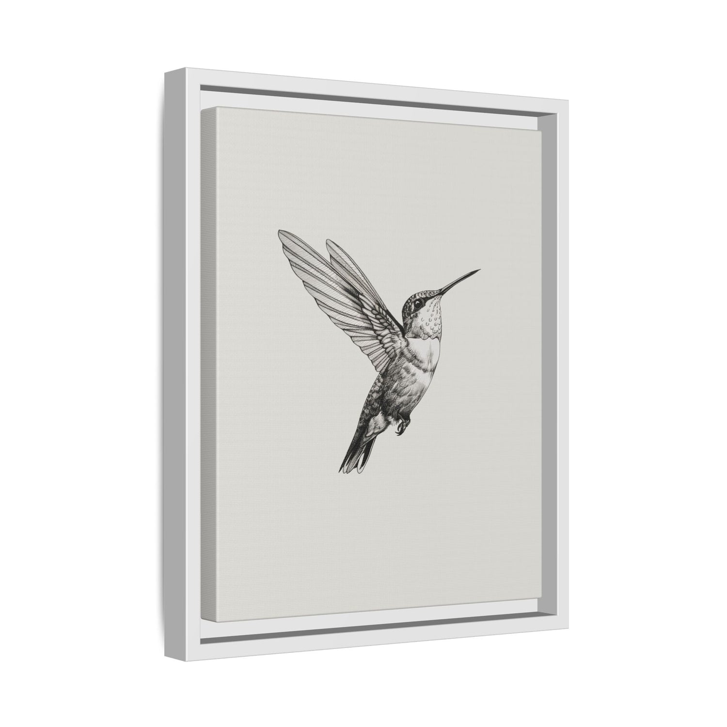 Framed Canvas - Flying Hummingbird Line Study
