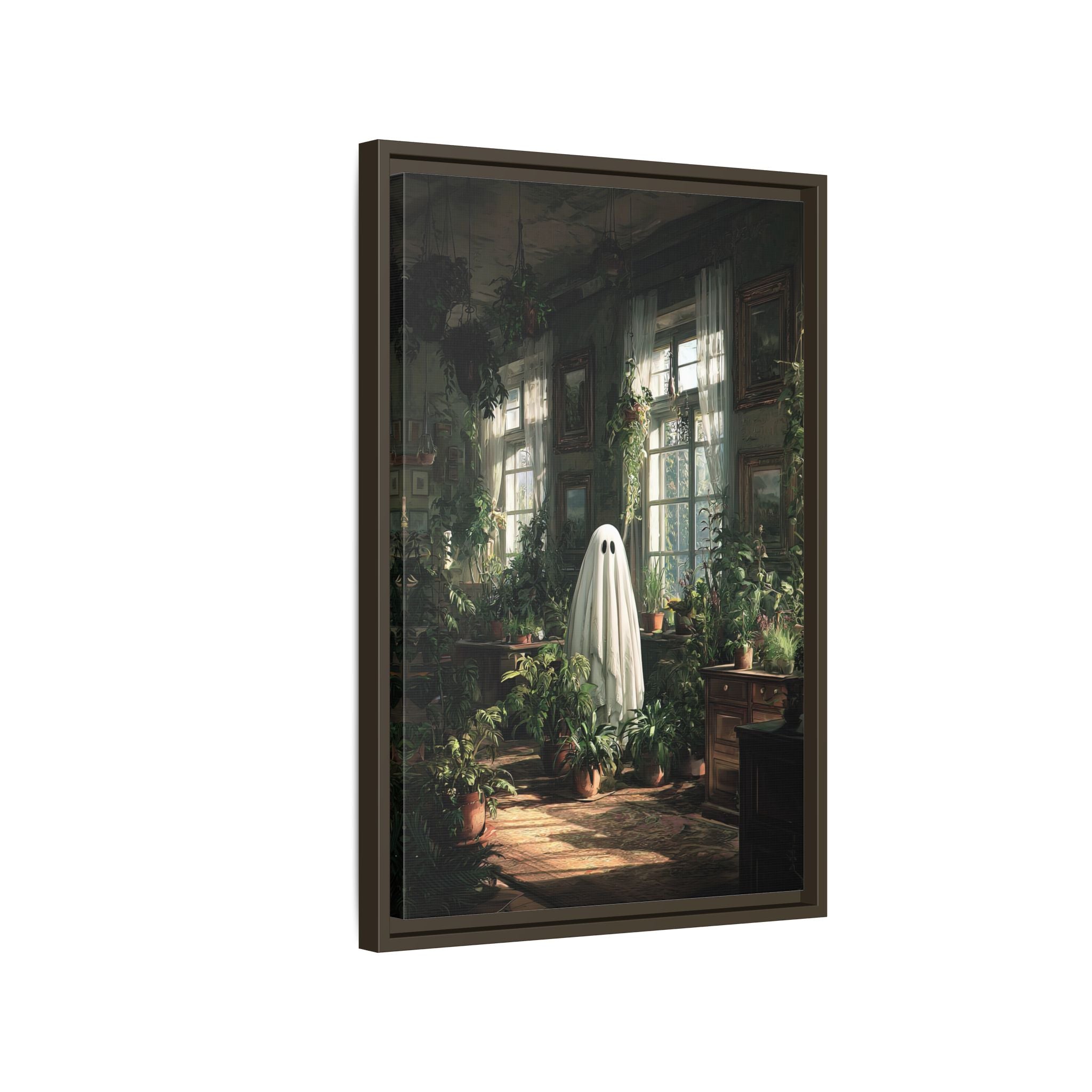 Framed Canvas - Ghost Among Houseplants