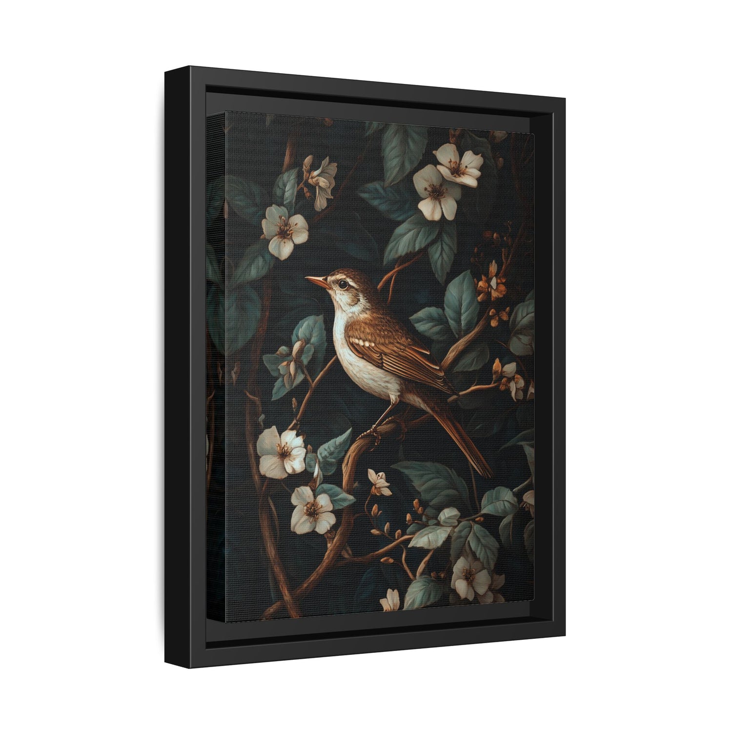 Framed Canvas - Serenade Among Blossoms