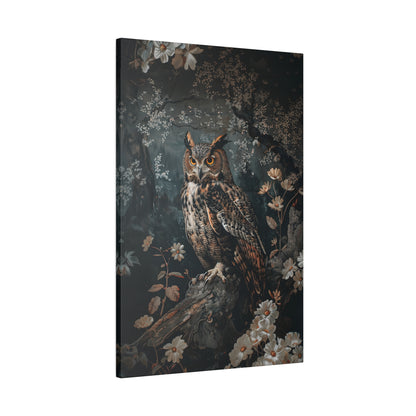 .75" Matte Canvas - Midnight Watchful Owl