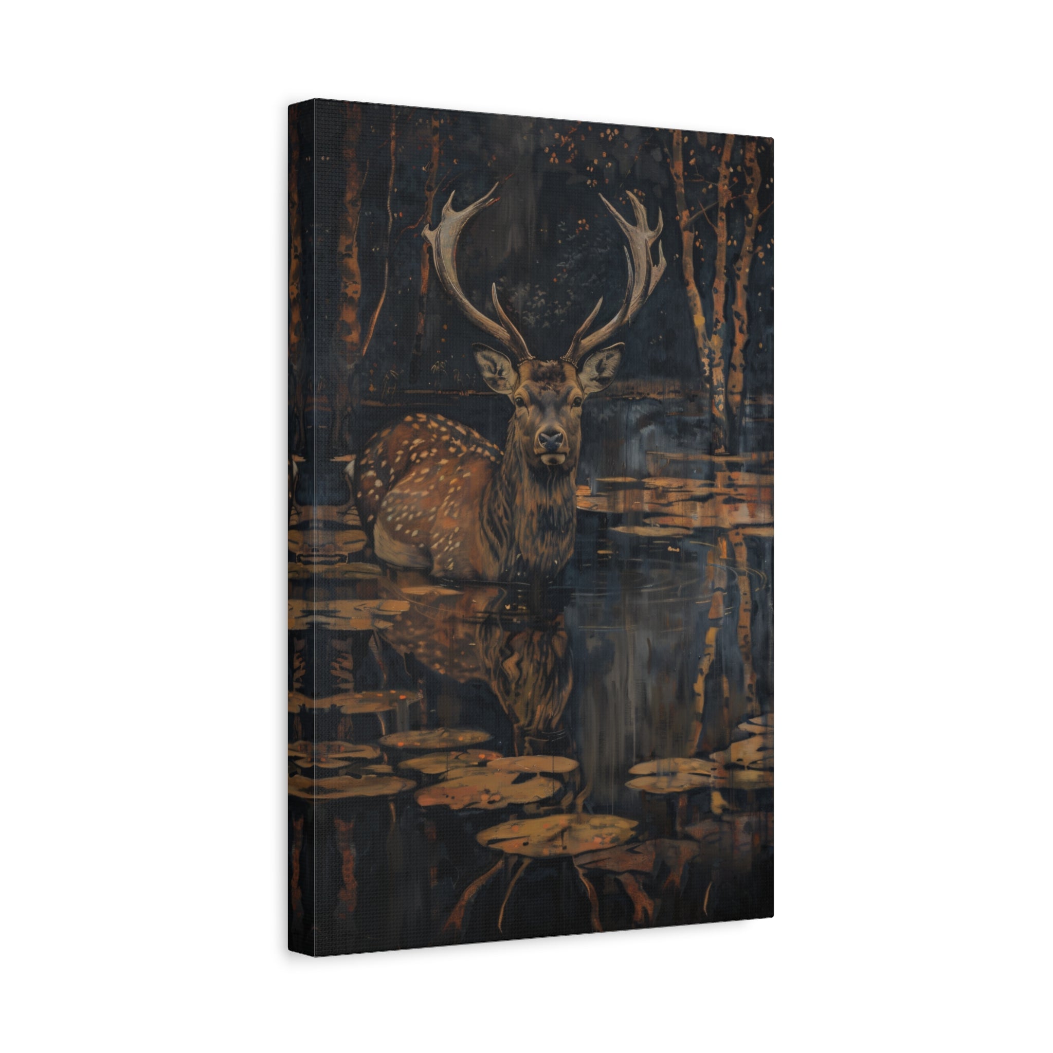 1.25" Matte Canvas - Twilight Stag Reflection