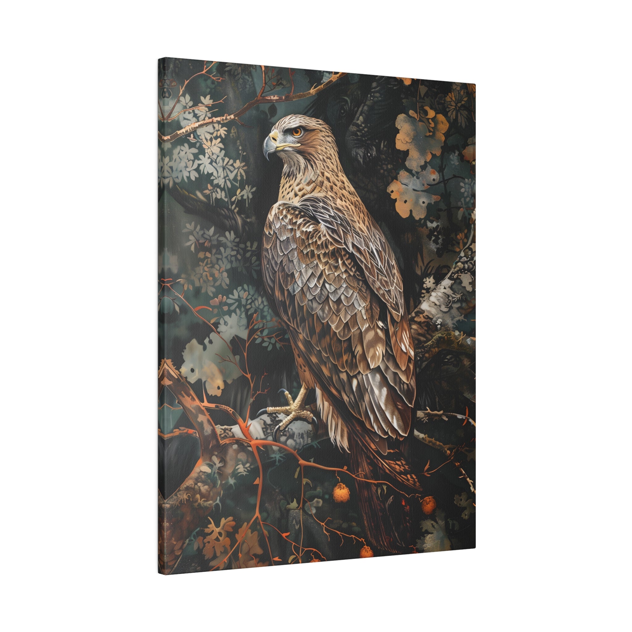.75" Matte Canvas - Majestic Hawk in Autumn
