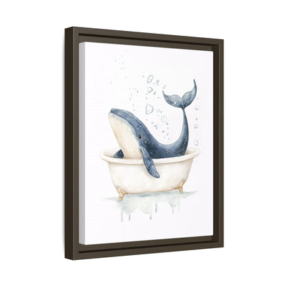 Framed Canvas - Whale Tub Bubble Splash
