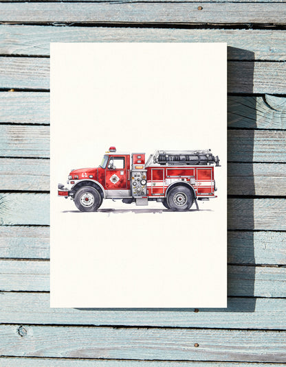 .75&quot; Matte Canvas - Classic Pumper Firetruck