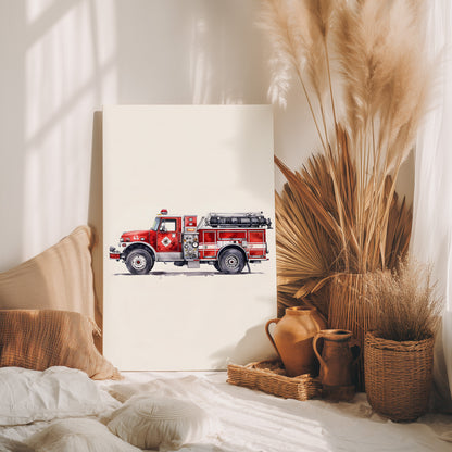 .75&quot; Matte Canvas - Classic Pumper Firetruck