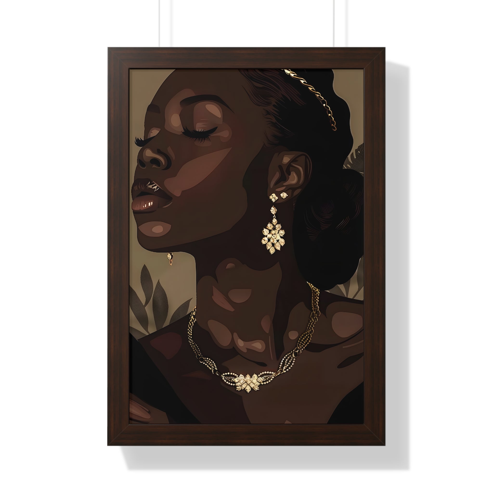 Framed Paper Print - Golden Melanin Muse
