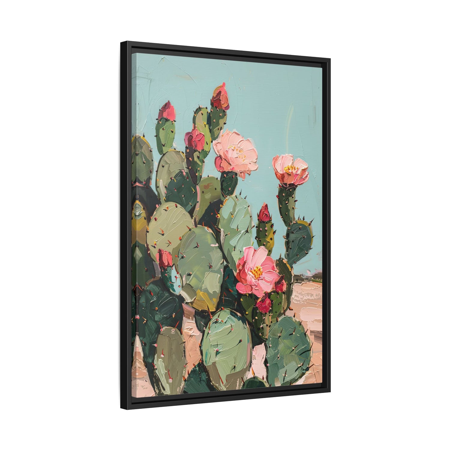 Framed Canvas - Arizona Blooming Cactus Color