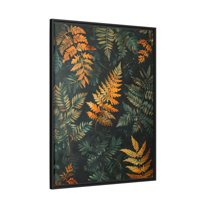 Framed Canvas - Golden Fern Elegance