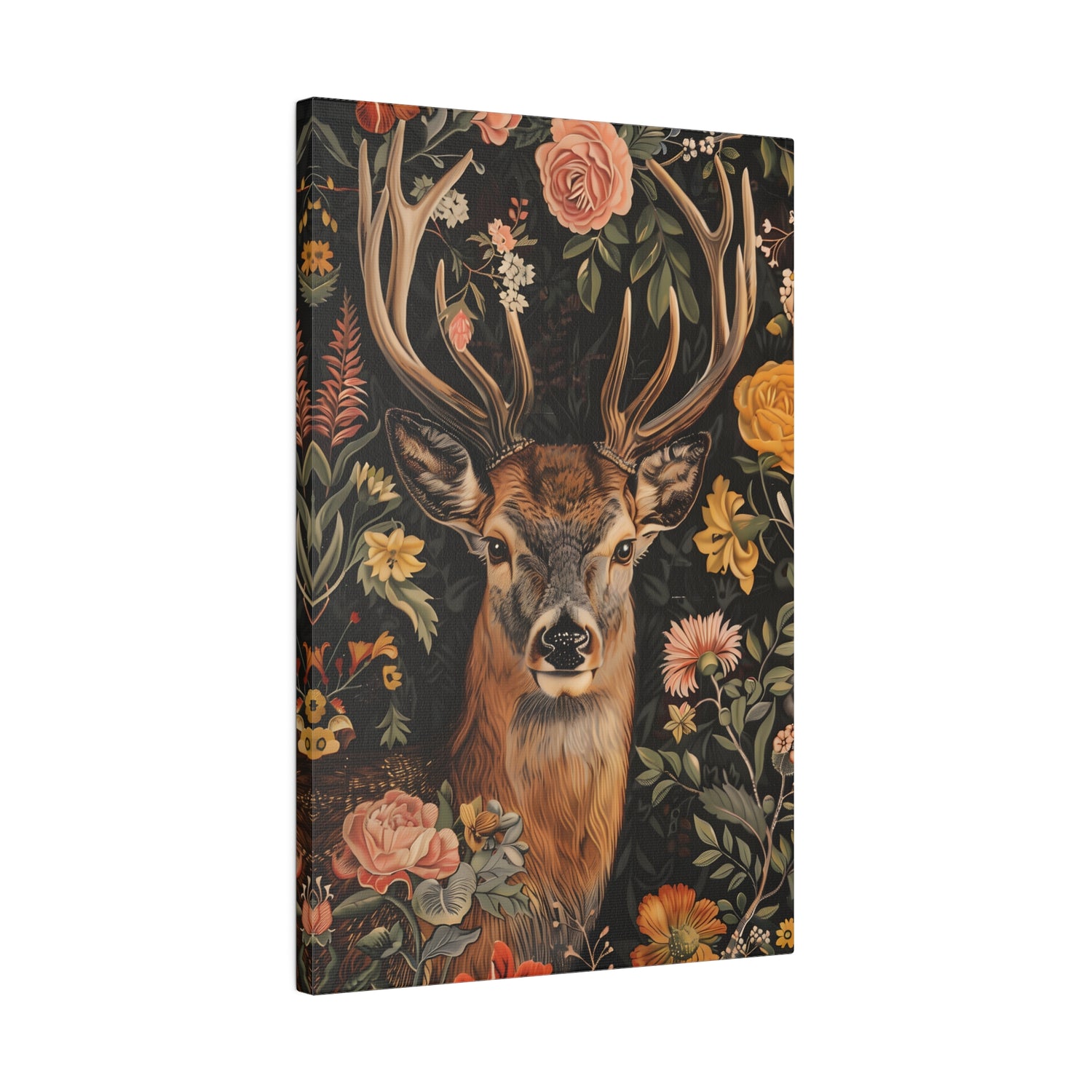 .75&quot; Matte Canvas - Floral Deer Majesty