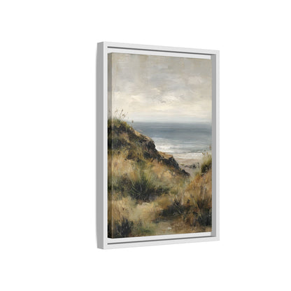 Framed Canvas - Misty Coastal Seascape