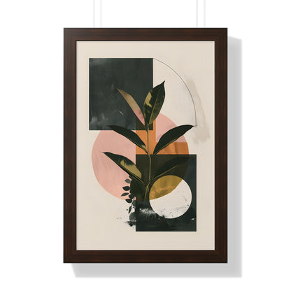 Framed Paper Print - Blush Geometry Leafscape