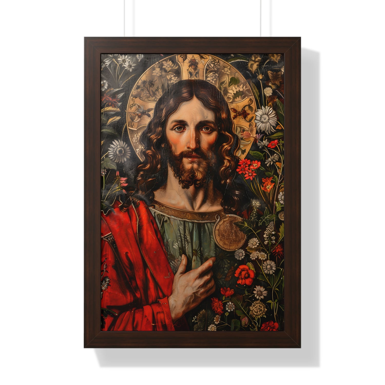 Framed Paper Print - Sacred Floral Savior