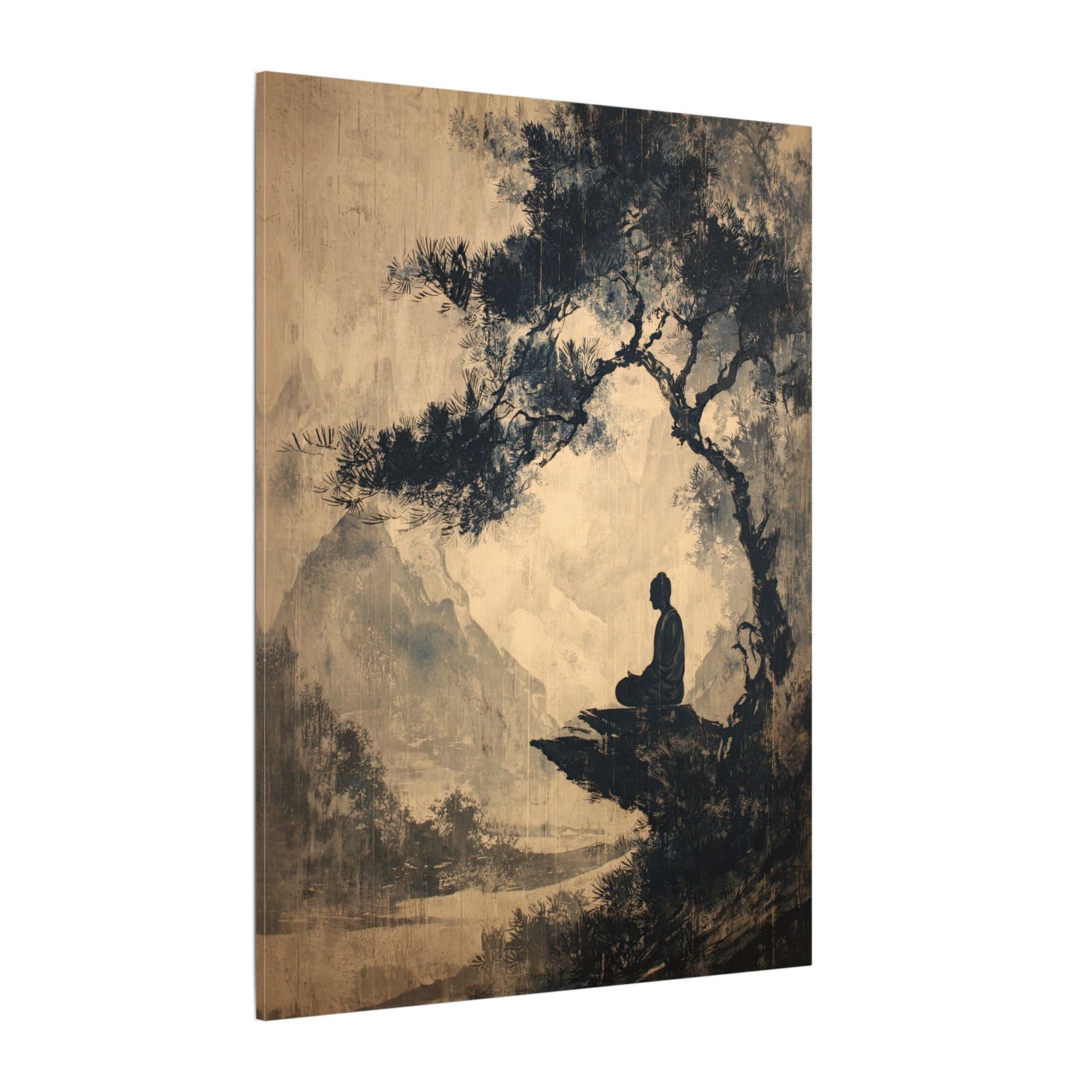 .75" Matte Canvas - Mountain Tree Zen Silence