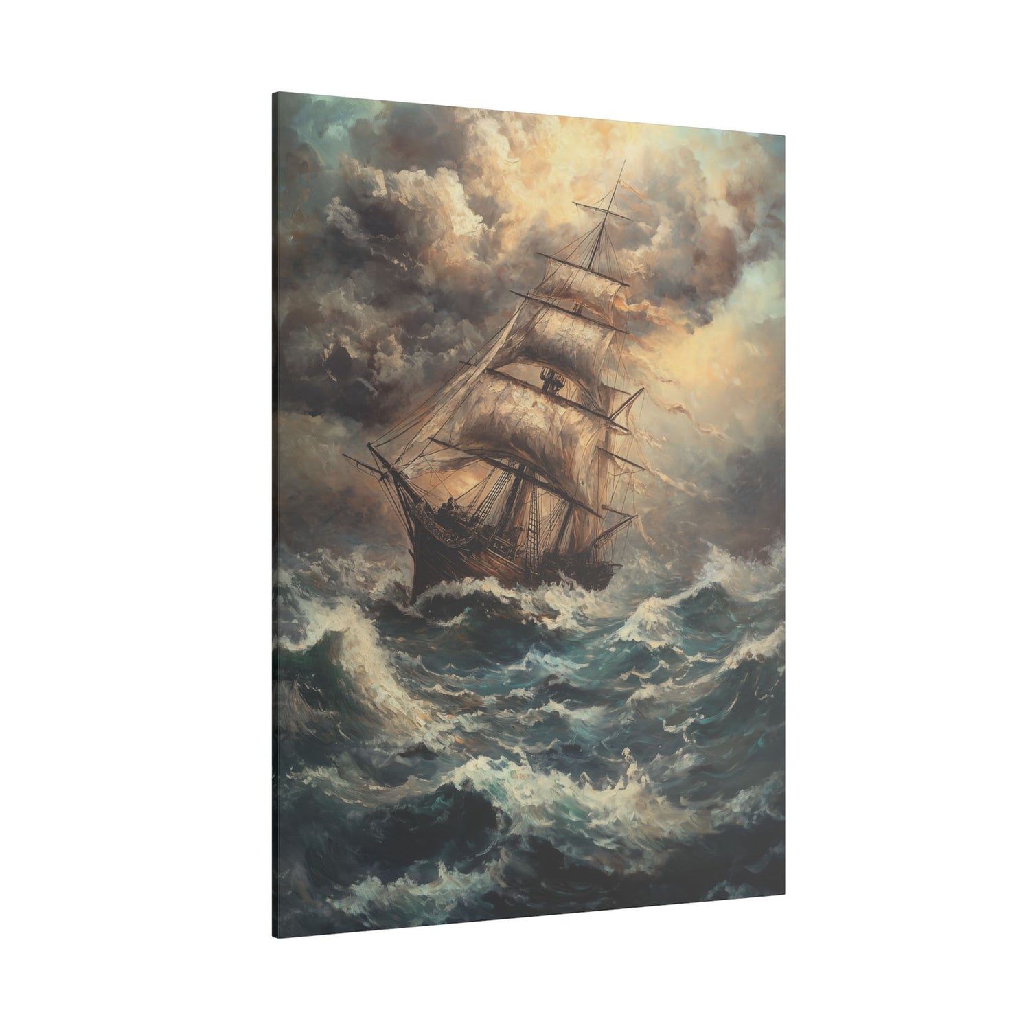 .75" Matte Canvas - Stormy Voyage Sailing Ship