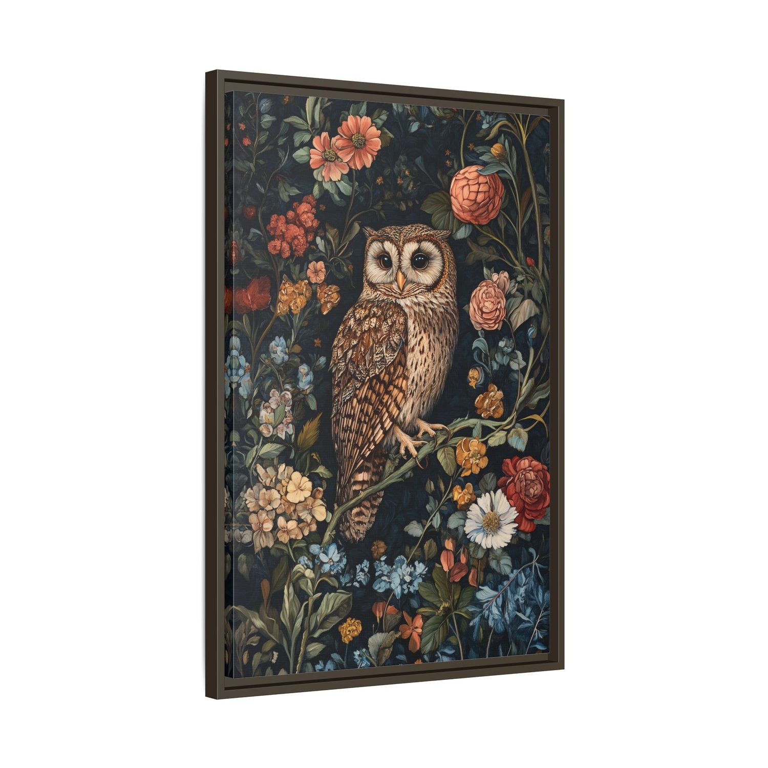 Framed Canvas - Guardian of the Floral Night