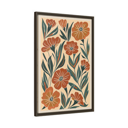 Framed Canvas - Burnt Orange Boho Blossoms