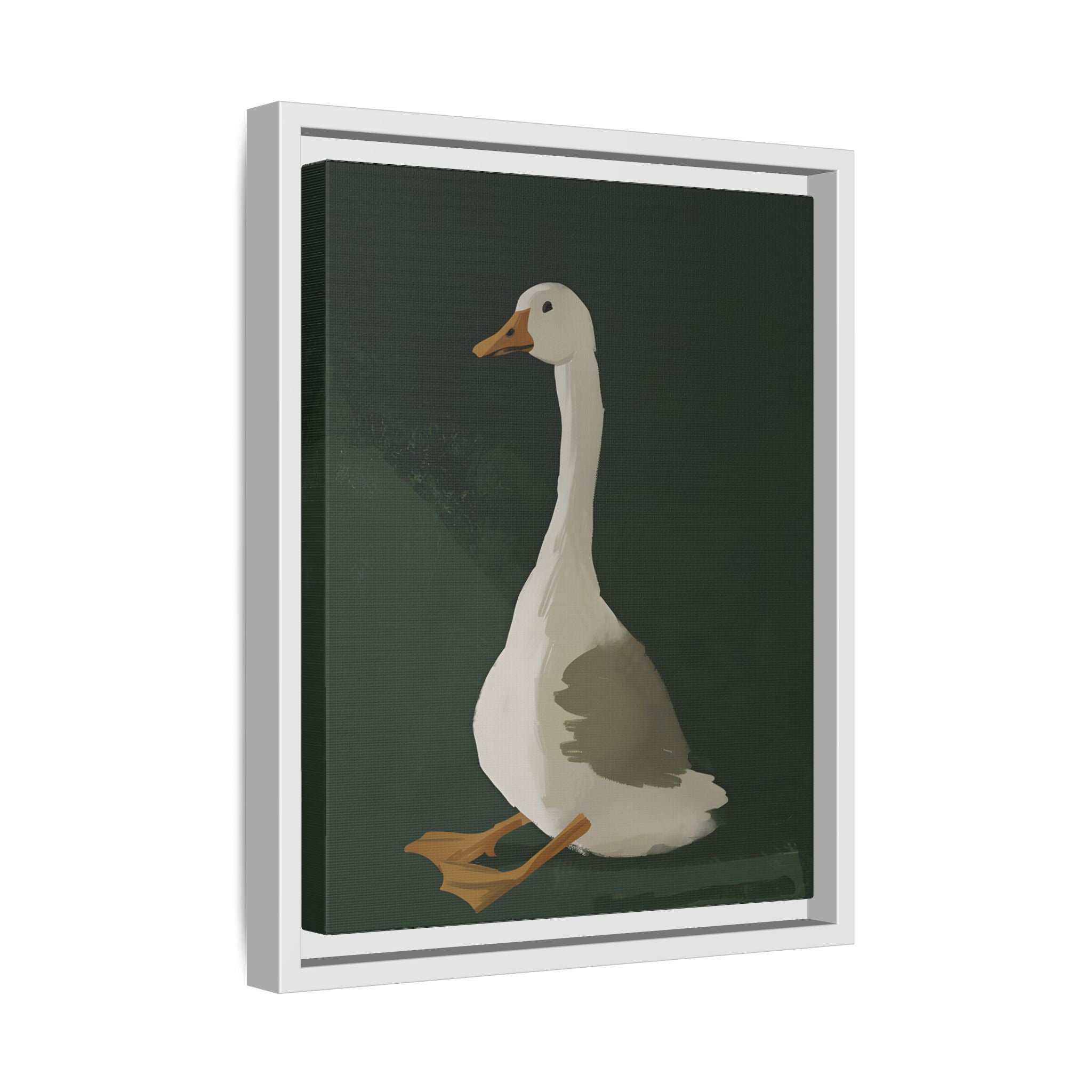 Framed Canvas - Sitting Goose in Spotlight