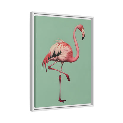 Framed Canvas - Pink Flamingo Tropical