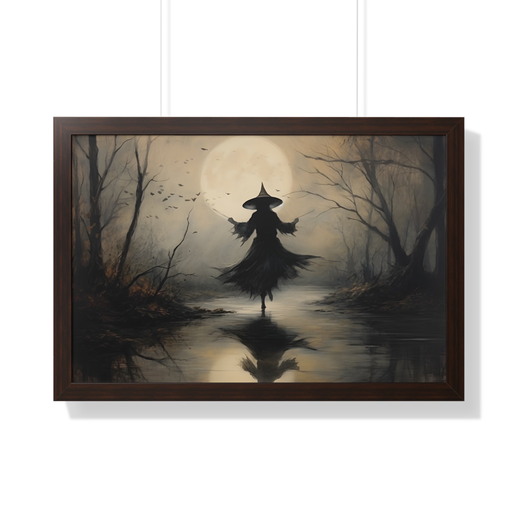 Framed Paper Print - Moonlit Witch&