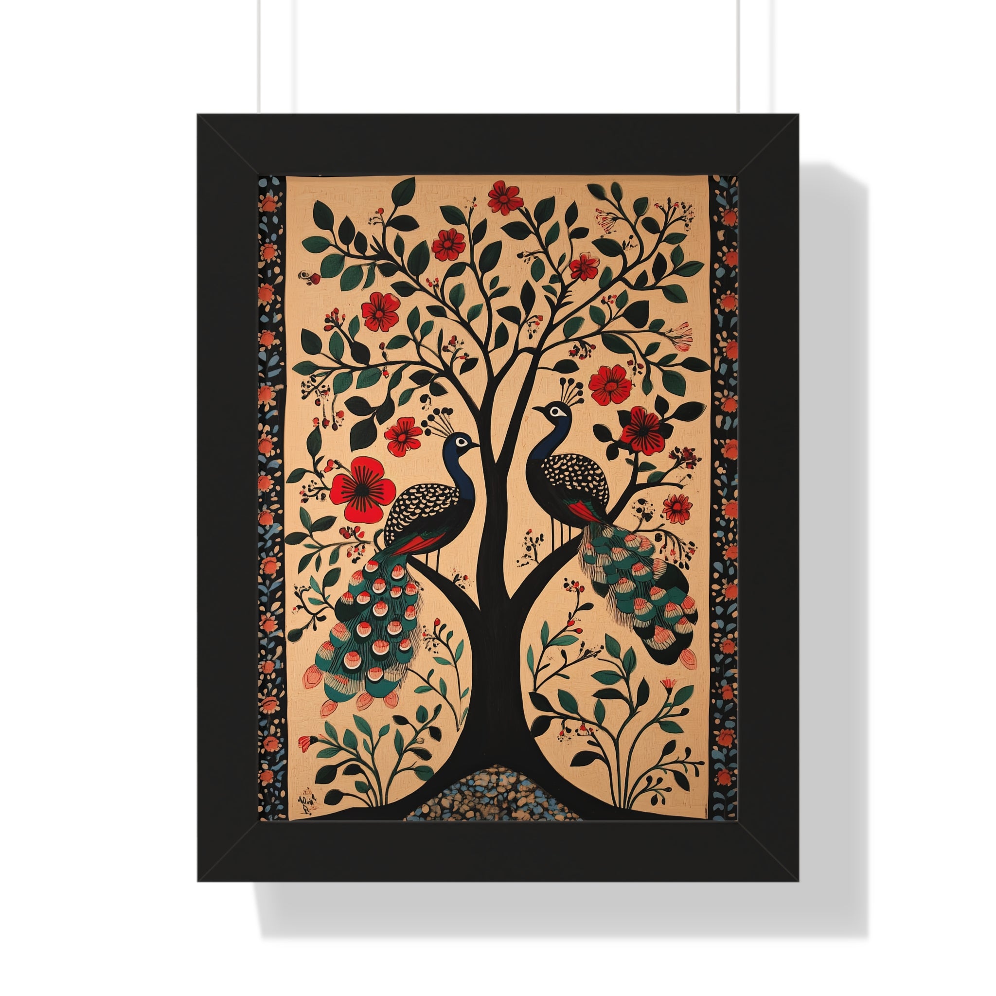 Framed Paper Print - Lovers Under Blooming Canopy