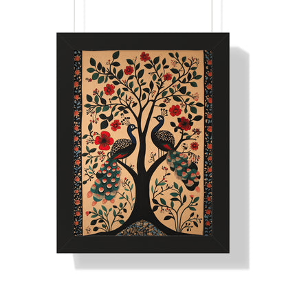 Framed Paper Print - Lovers Under Blooming Canopy