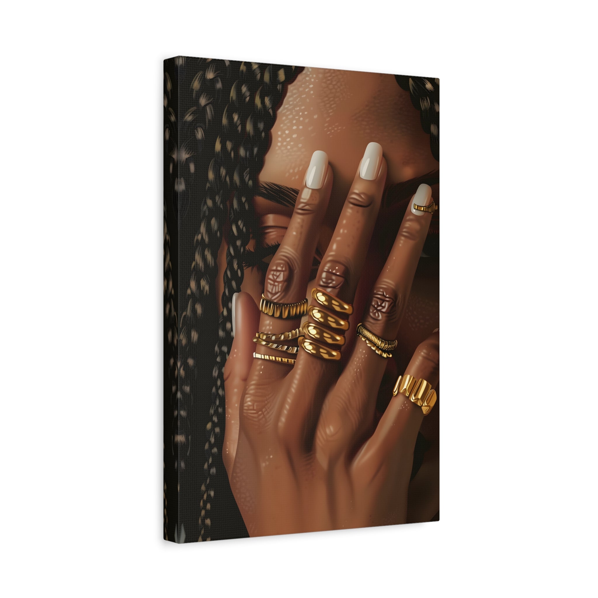 1.25" Matte Canvas - Braided Golden Ring Beauty