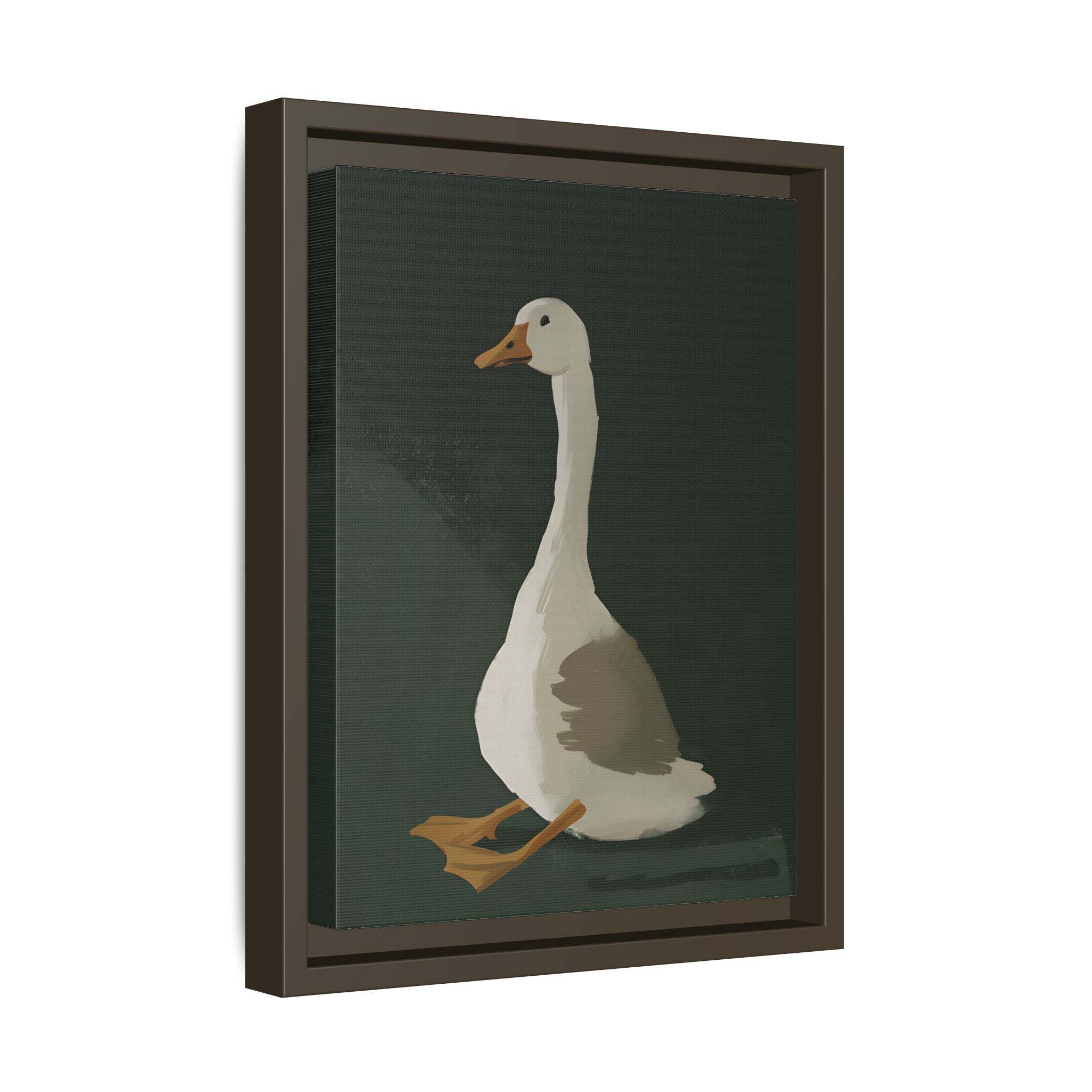 Framed Canvas - Sitting Goose in Spotlight