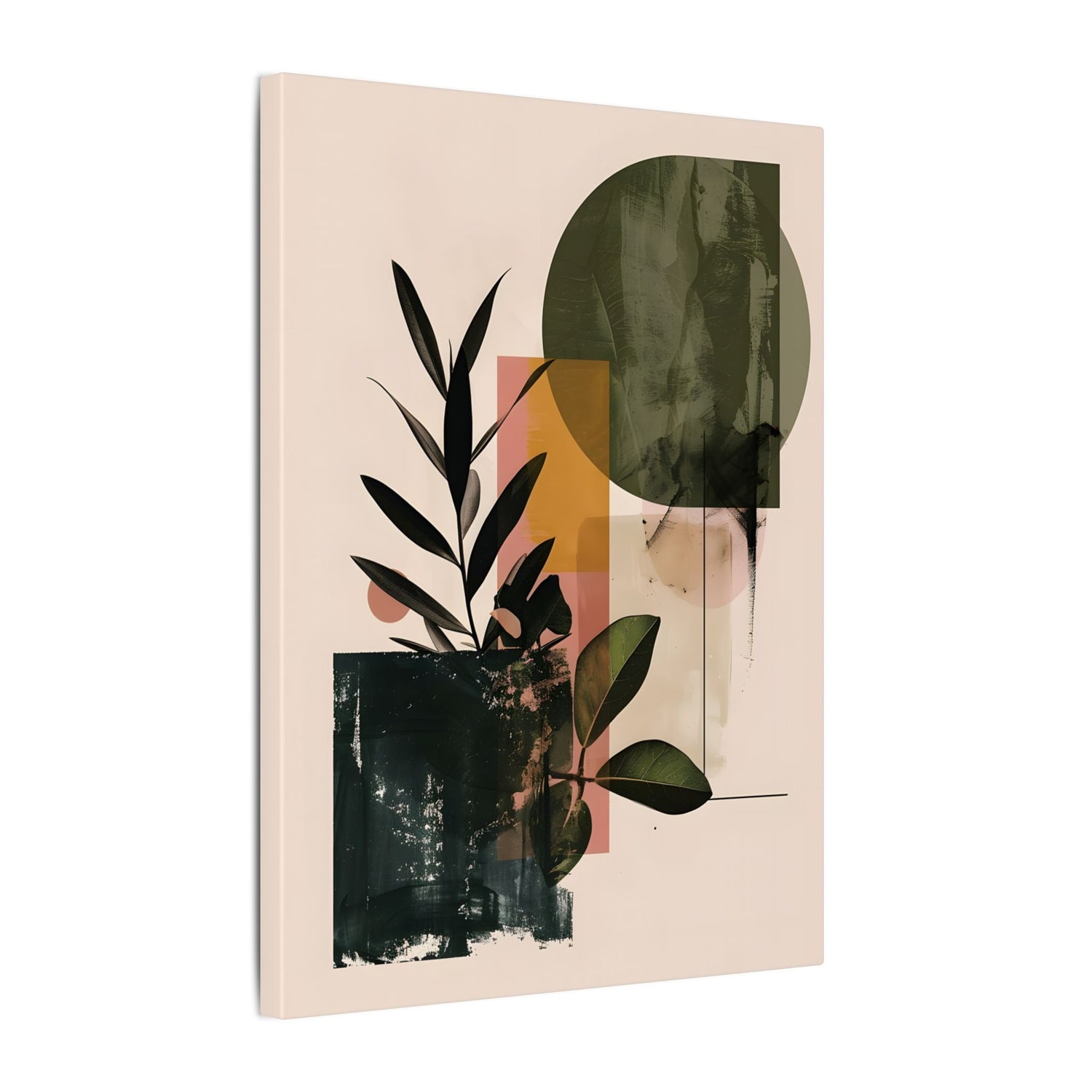 .75" Matte Canvas - Sage Geometry Botanicals