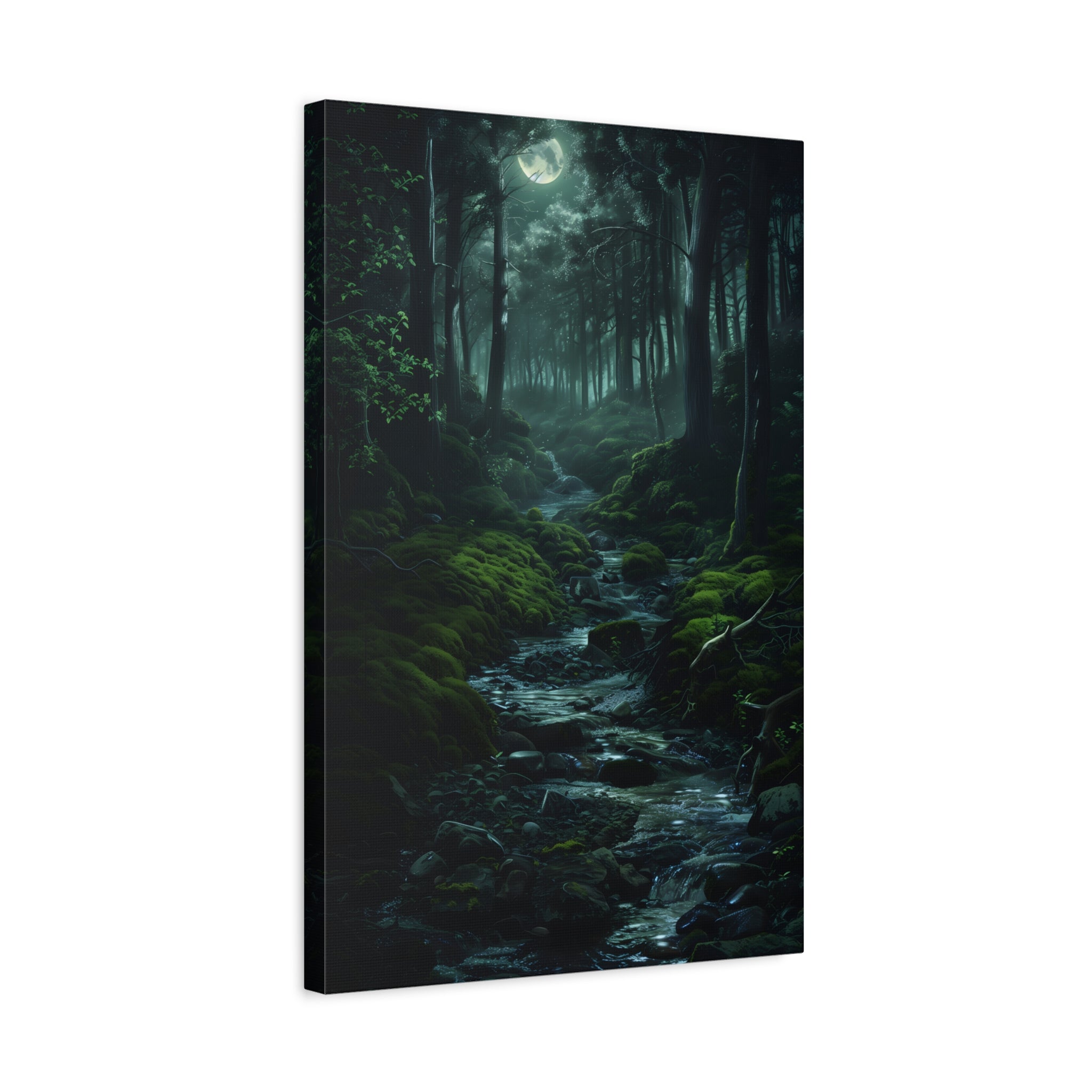 1.25" Matte Canvas - Moonlit Forest Stream
